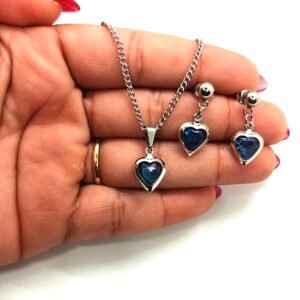 Conjunto Coração Azul