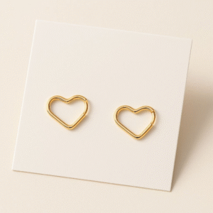 Brinco argola coração